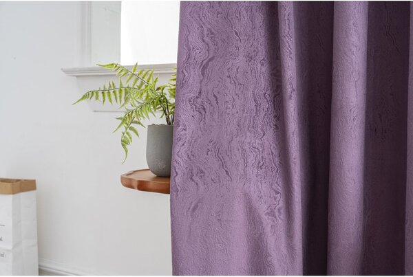 Zatemňovací závěs DUNES VELVET 140x250 cm, fialový Zavěšení: Řasící páska