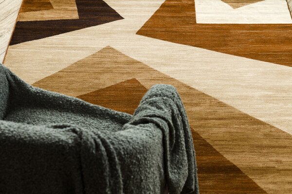 Koberec ROYAL G2095 geometrický, béžový / hnědý