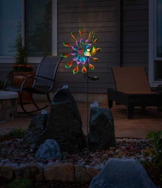 Globo 36017 - LED Solární dekorace LED/0,06W/3V IP44 páv