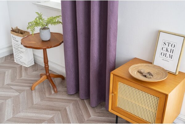 Zatemňovací závěs DUNES VELVET 140x250 cm, fialový Zavěšení: Řasící páska