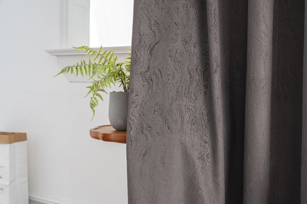 Zatemňovací závěs DUNES VELVET 140x250 cm, tmavě šedý Zavěšení: Kovové kroužky