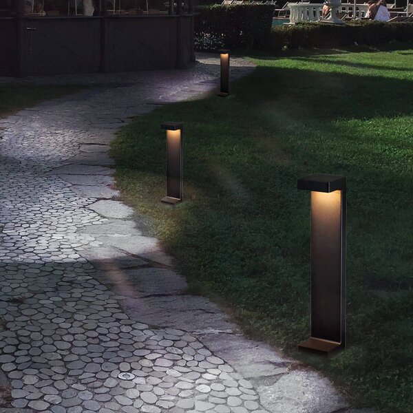 Viokef LED soklové svítidlo Quadro, Černá, Hliník, Moderní