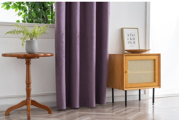 Zatemňovací závěs DUNES VELVET 140x250 cm, fialový Zavěšení: Řasící páska