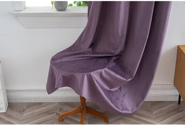 Zatemňovací závěs DUNES VELVET 140x250 cm, fialový Zavěšení: Řasící páska
