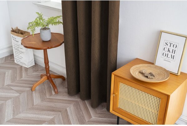 Zatemňovací závěs DUNES VELVET 140x250 cm, hnědý Zavěšení: Řasící páska