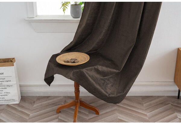 Zatemňovací závěs LOOM VELVET 140x250 cm, hnědý Zavěšení: Kovové kroužky
