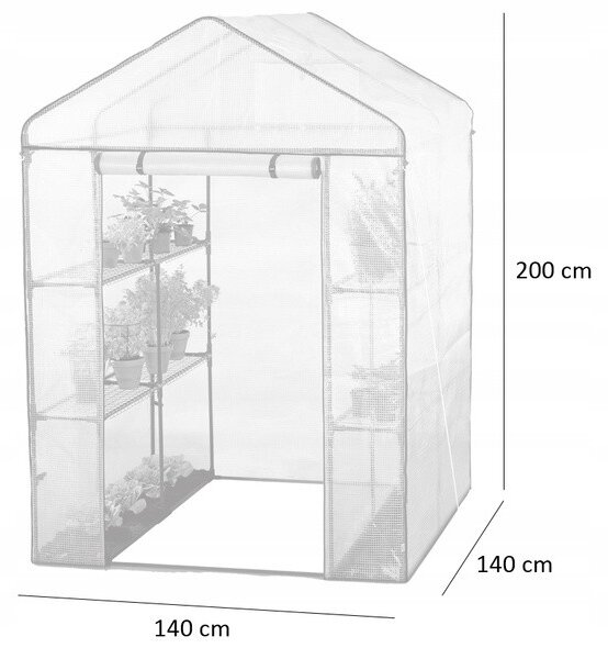 Zahradní fóliovník GROW bílý 140x140x200 cm TUN5460