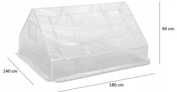 Zahradní fóliovník CLEAR bílý 180x140x94 cm TUN0773