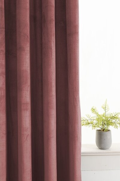 Zatemňovací závěs ELVIO VELVET 140x250 cm, starorůžový Zavěšení: Kovové kroužky