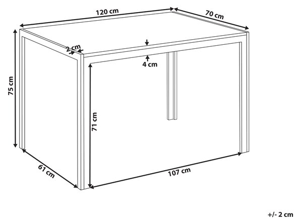 Jídelní stůl CLARENCE Bílý mramor 120 cm 70 cm Keramika
