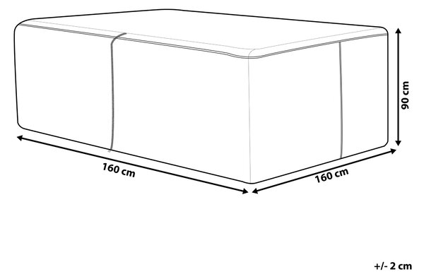 Ochranná plachta CHUVA 160 cm 160 cm 90 cm Šedá