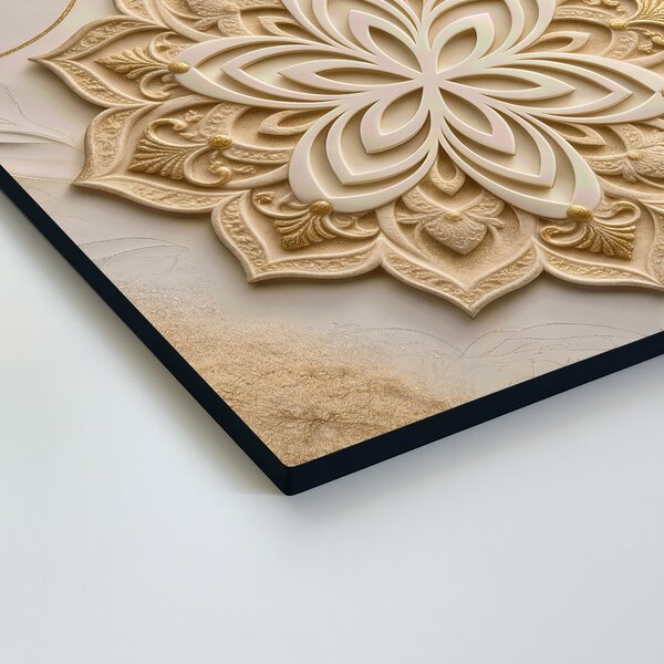 DUBLEZ | Golden glamour mandala - Květ | UV tisk, Premium