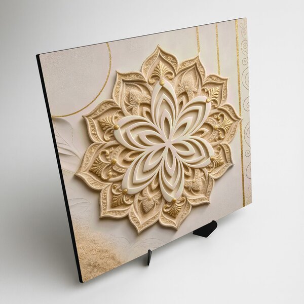 DUBLEZ | Golden glamour mandala - Květ | UV tisk, Premium