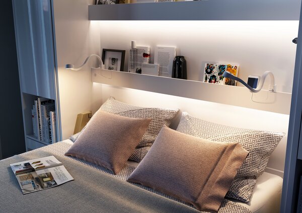 BED CONCEPT BC-03 výklopná postel 90x200 bílá lesk