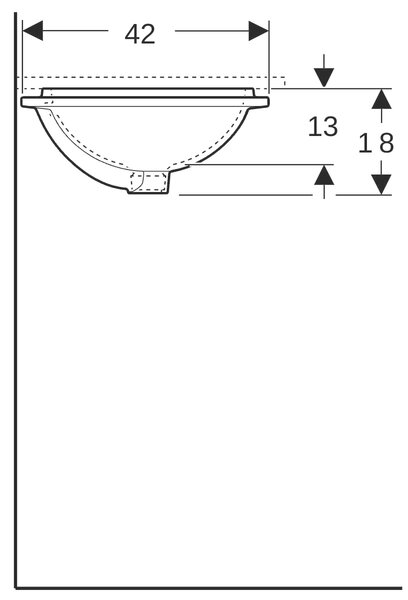 Geberit Variform umyvadlo 42x33 cm oválné pod pult bílá 500.751.01.2