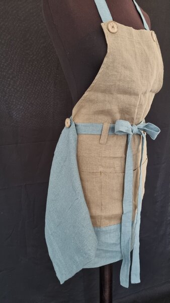 Nelly zástěra petrol/khaki 70x70cm