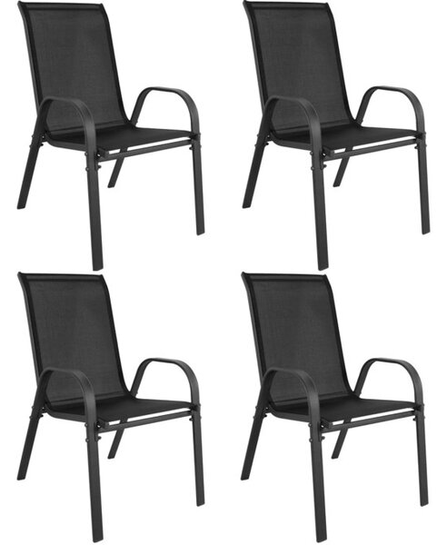 Set čtyř zahradních židlí SOFIA černé (4 ks)