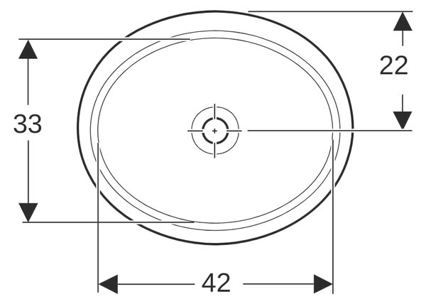 Geberit Variform umyvadlo 42x33 cm oválné pod pult bílá 500.751.01.2