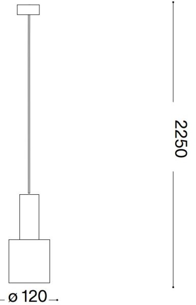 Ideal Lux - Lustr na lanku HOLLY 1xE27/60W/230V pr. 12 cm černá