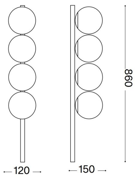 Ideal Lux - LED Stropní svítidlo BINOMIO 4xG9/3W/230V černá