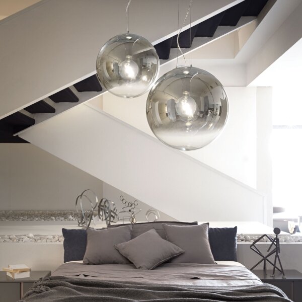 Ideal Lux - Lustr na lanku MAPA 1xE27/42W/230V pr. 40 cm šedá/kouřová