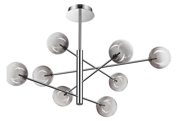 Ideal Lux - LED Lustr na tyči EQUINOXE 8xG4/2W/230V pr. 128 cm chrom/kouřová
