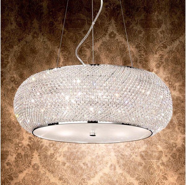 Ideal Lux - Křišťálový lustr na lanku PASHA 6xE14/40W/230V pr. 40cm lesklý chrom