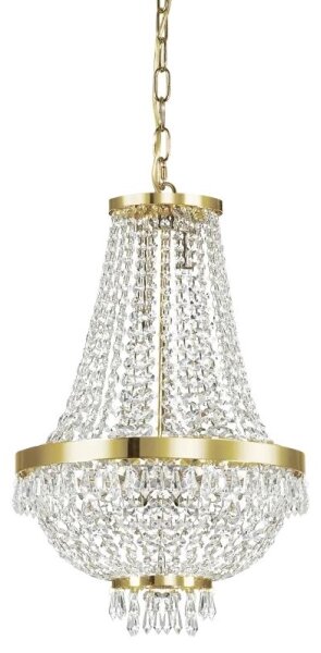 Ideal Lux - LED Křišťálový lustr na řetězu CAESAR 6xG9/3W/230V pr. 38 cm zlatá