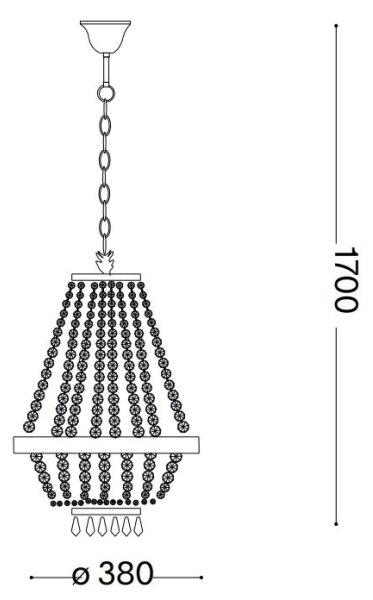 Ideal Lux - LED Křišťálový lustr na řetězu CAESAR 6xG9/3W/230V pr. 38 cm chrom
