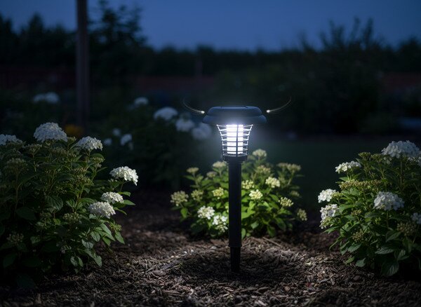 Zahradní solární lampa s UV lapačem hmyzu proti komárům KYLORA SOL6117