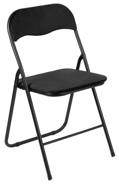Rozkládací židle BASICO sametová, černá