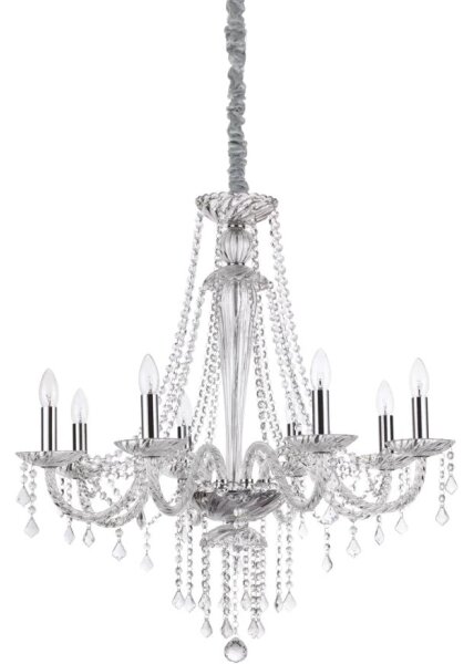 Ideal Lux - Křišťálový lustr na řetězu AMADEUS 8xE14/40W/230V pr. 80 cm čirá