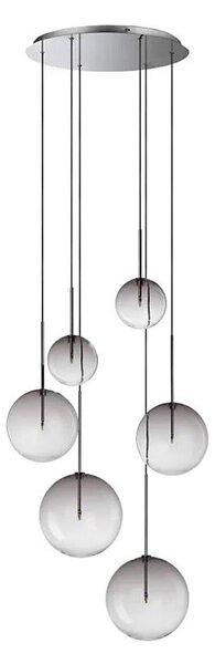 Ideal Lux - LED Lustr na lanku EQUINOXE 6xG4/2W/230V pr. 65 cm chrom/kouřová