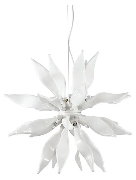 Ideal Lux - LED Lustr na lanku LEAVES 8xG9/3W/230V pr. 63 cm bílá