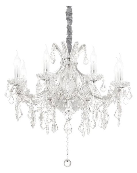 Ideal Lux - Křišťálový lustr na řetězu NAPOLEON 8xE14/40W/230V pr. 67 cm chrom