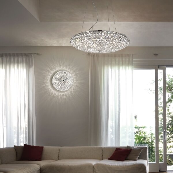 Ideal Lux - LED Křišťálové stropní svítidlo KING 9xG9/3W/230V pr. 53,5 cm chrom