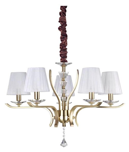 Ideal Lux - Lustr na řetězu PEGASO 5xE14/28W/230V pr. 72 cm zlatá