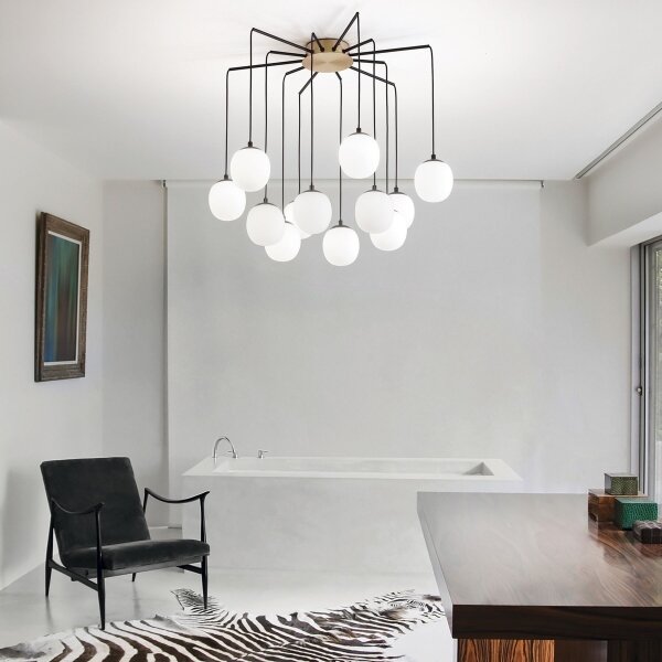 Ideal Lux - LED Lustr na lanku RHAPSODY 12xG9/3W/230V mosaz