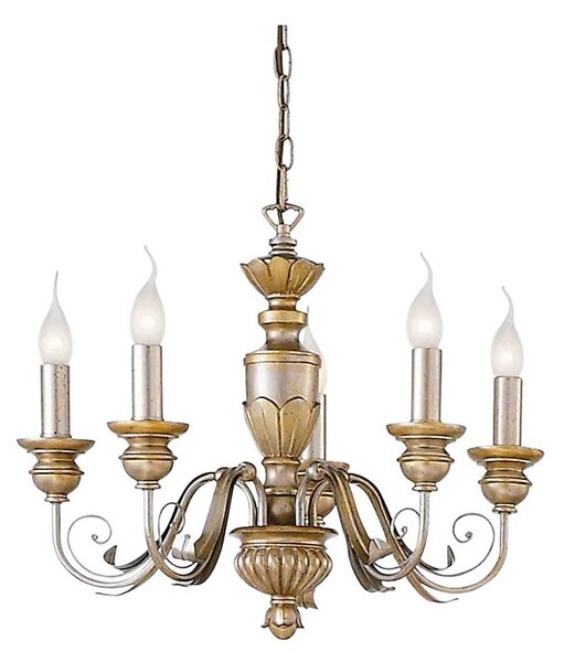 Ideal Lux - Lustr na řetězu FIRENZE 5xE14/40W/230V pr. 55 cm zlatá