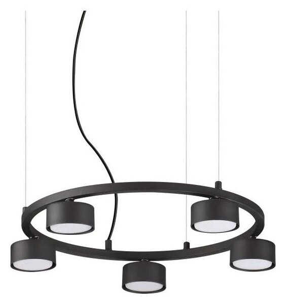 Ideal Lux - LED Lustr na lanku MINOR 5xGX53/9W/230V pr. 50 cm černá