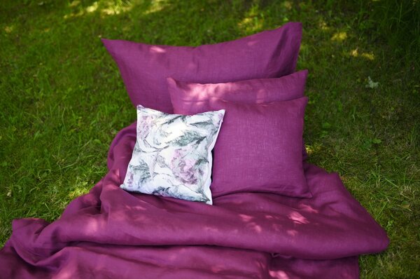 Nelly LEN Super soft - fuchsiový povlak na polštář Rozměr: 30/30 CM ZIP