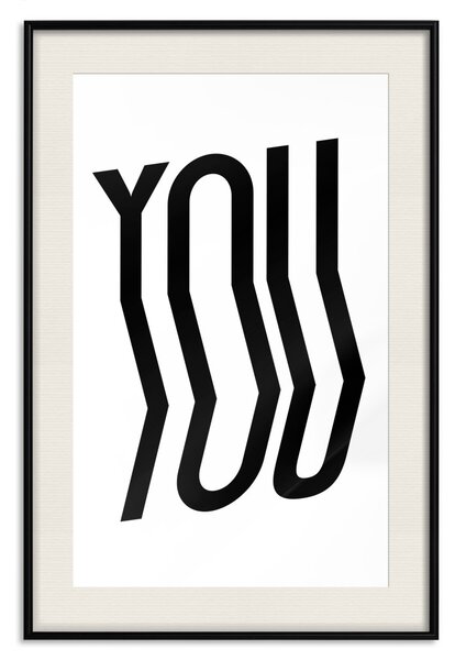Plakát Ty - černobílá minimalistická kompozice s anglickým textem