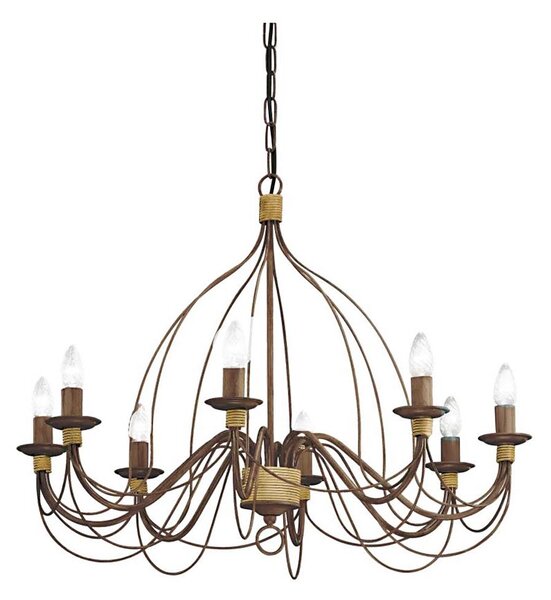 Ideal Lux - Lustr na řetězu CORTE 8xE14/40W/230V pr. 80 cm měď