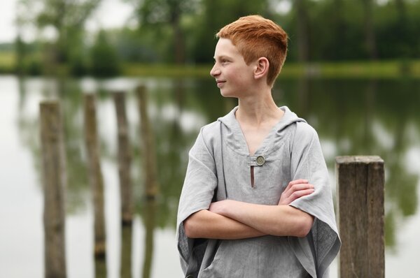 Nelly Plážové pončo dětské -světle šedá Rozměr: 98 - 116 cm