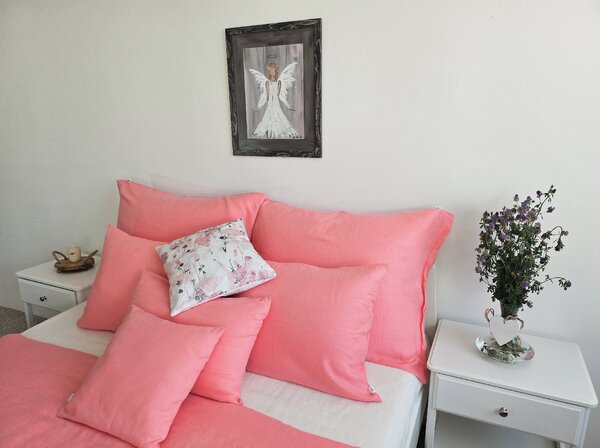 Nelly LEN Super soft - růžový povlak na polštář Rozměr: 30/30 CM ZIP