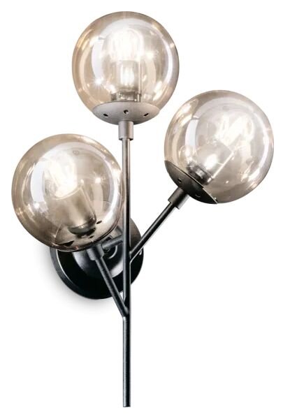 Ideal Lux - Nástěnná lampa KEPLER 3xE27/42W/230V černá/kouřová