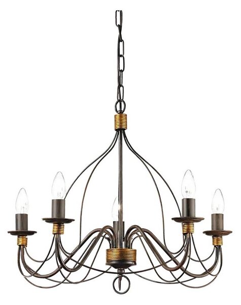 Ideal Lux - Lustr na řetězu CORTE 5xE14/40W/230V pr. 54 cm měď