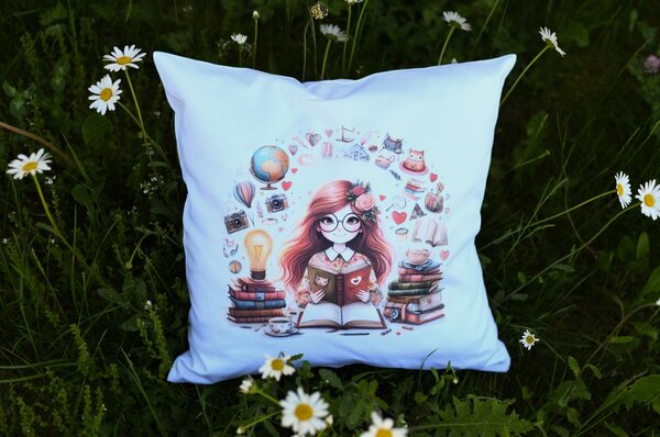 Nelly Bavlněný povlak na polštář - knihomolka typ: 40x40 jednostranný tisk
