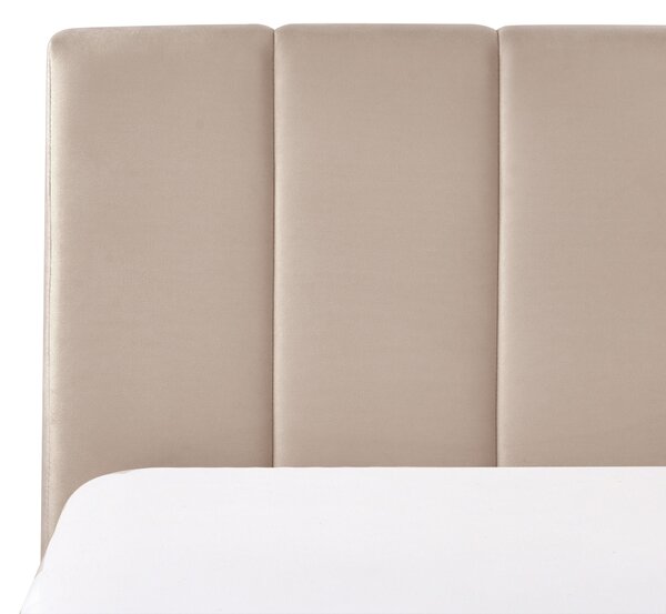 Postel s úložným prostorem Umělý samet DREUX 180 x 200 cm Taupe