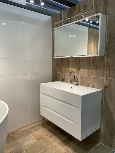 Lavedo Toscana White 100 zrcadlová skříňka do koupelny s LED osvětlením